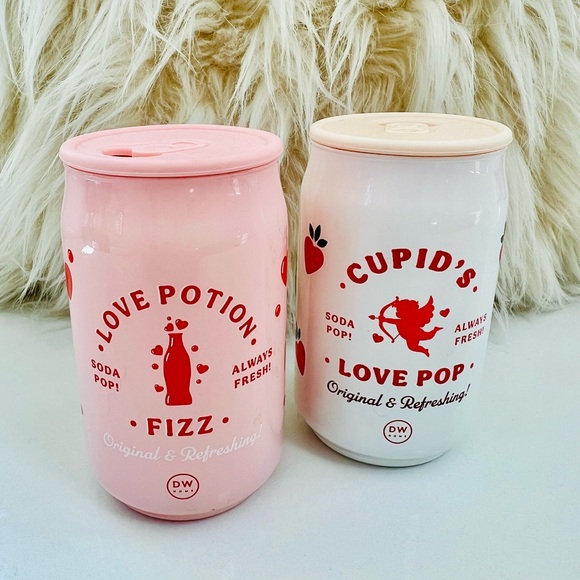 Francesca's Collections Other - Francesca's Pink Ceramic Love Potion Can Candles 🕯️